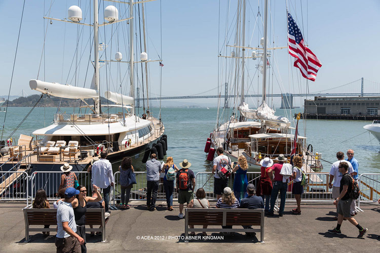 Superyacht stern watching. Photo: 2013 ACEA/Abner Kingman