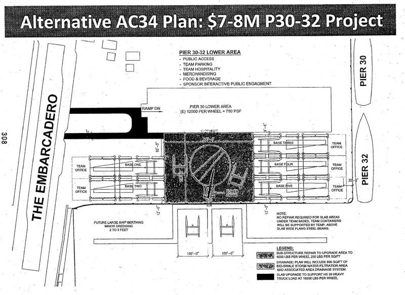 Revised Pier-30-32 Plan for 2013 America's Cup. Image from City of San Francisco