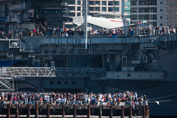 Upper Deck: Beautiful weather brought out the crowds on Sunday.  Photo:2011 ACEA/Gilles Martin-Raget