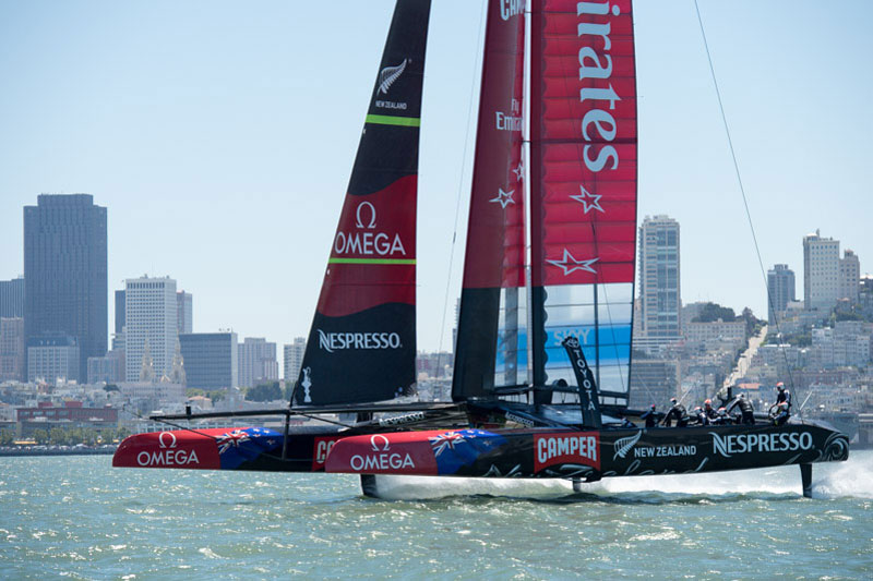 Running hot on San Francisco Bay. Scroll down for more photos. Photo:2013 Chris Cameron/ETNZ