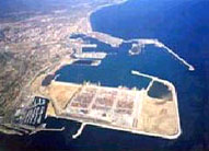 Dock area in Valencia harbor